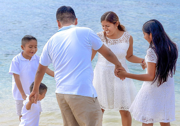 Family at the beach